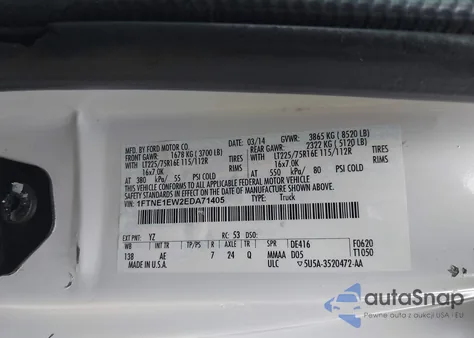 2014 Ford E-150 Commercial from USA, damaged, VIN 1FTNE1EW2EDA71405